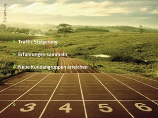 Zielsetzung




              » Traffic Steigerung
              » Erfahrungen sammeln
              » Neue Kundengruppen erreichen
 