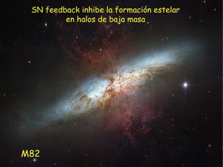 SN feedback inhibe la formación estelar
         en halos de baja masa




M82
 