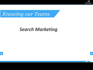 Knowing our Teams

      Search Marketing
 