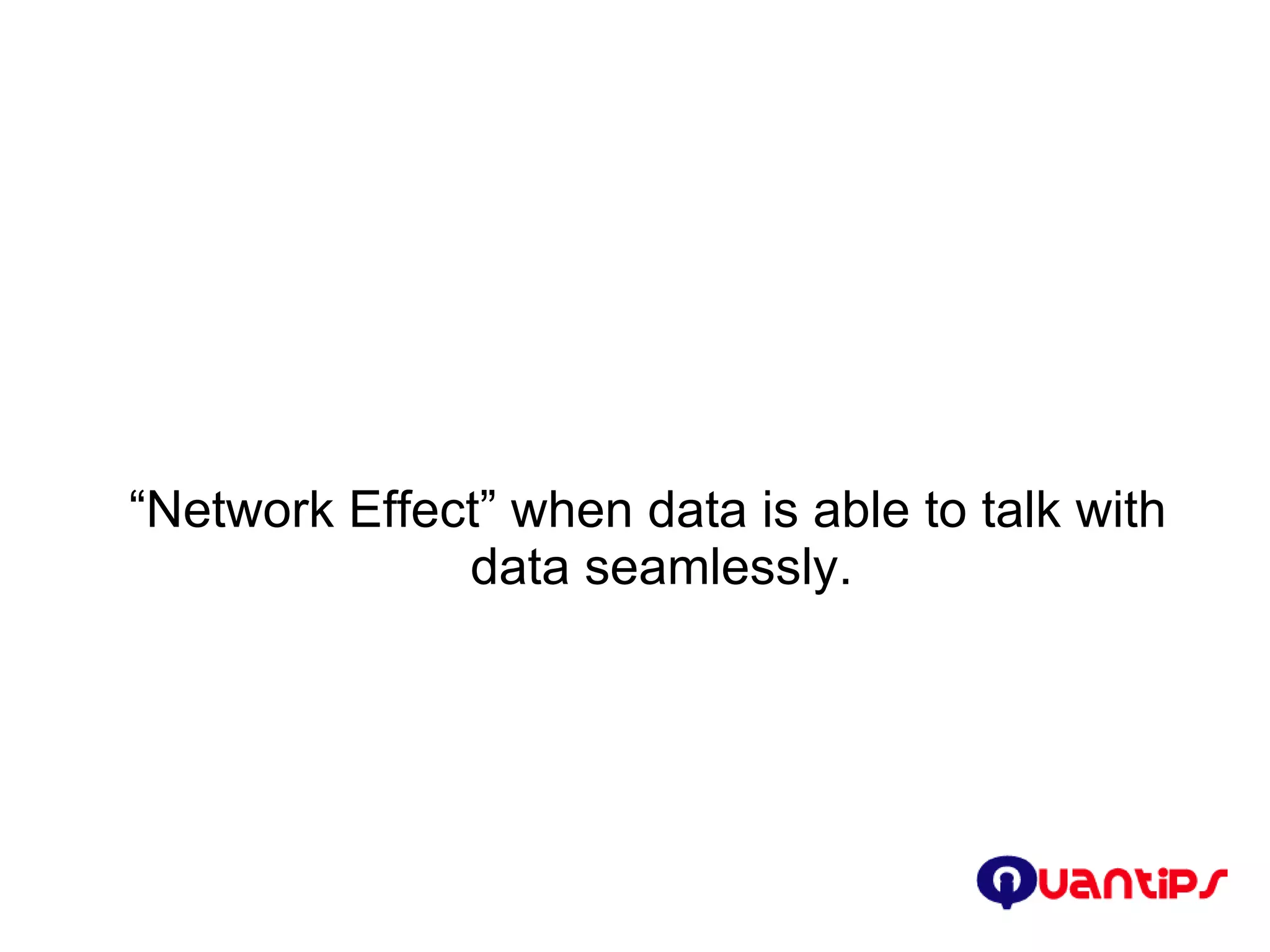 “ Network Effect” when data is able to talk with data seamlessly. 