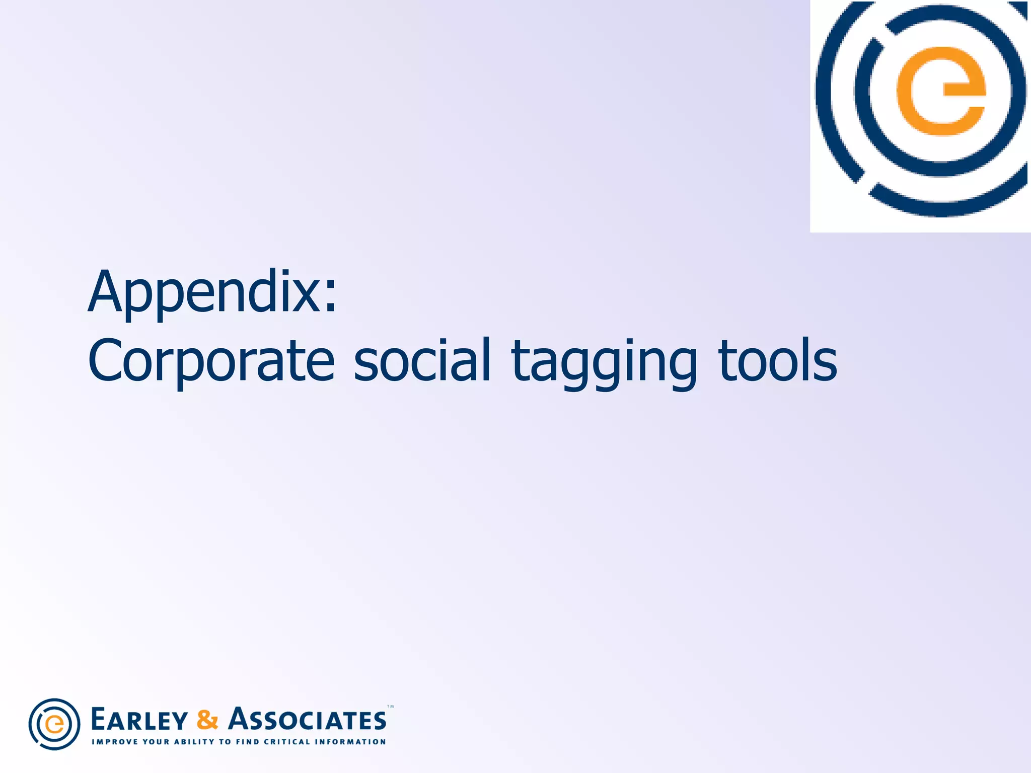 Appendix: Corporate social tagging tools 