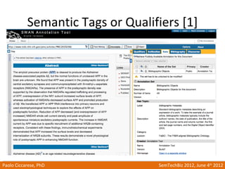 SemTechBiz 2012: Domeo: a web-based tool for semantic annotation of online documents