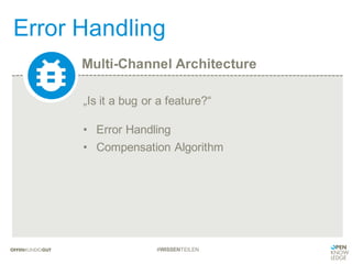 Multi-Channel Architecture
Error Handling
#WISSENTEILEN
„Is it a bug or a feature?“
• Error Handling
• Compensation Algorithm
 