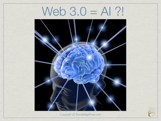 Web 3.0 = AI ?!




   Copyright @ KnowledgeHives.com
 
