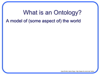RDFaRDFa defines attributes to add meta-data to HTML elementsSimilar to microformatscal:Eventrdf:typecal:locationmeetingBcnBarcelonacal:dtstart20070508T1000+0200<html    xmlns:cal="http://www.w3.org/2002/12/cal/ical#"> …<body> <p class="cal:Event" about="#meetingBcn">      I will attend a meeting in     <span property="cal:location">Barcelona</span>,         on       <span property="cal:dtstart"                  content="20070508T1000+0200">          May 8th at 10am      </span> </p>  ...     </body> </html> 