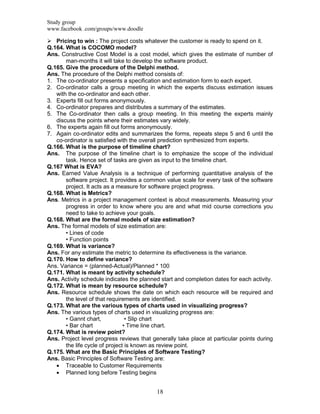 Software Engineering Past Papers Notes | PDF
