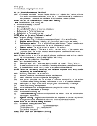 Software Engineering Past Papers Notes | PDF