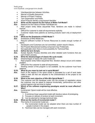 Software Engineering Past Papers Notes | PDF