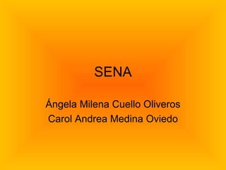 SENA Ángela Milena Cuello Oliveros Carol Andrea Medina Oviedo 
