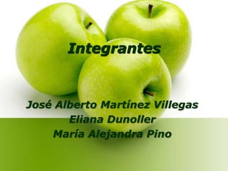 Integrantes José Alberto Martínez Villegas Eliana Dunoller María Alejandra Pino 