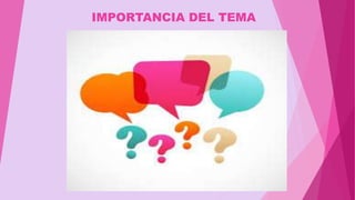 IMPORTANCIA DEL TEMA
 