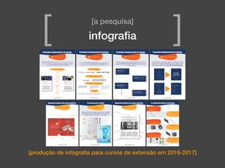 [produção de infograﬁa para cursos de extensão em 2016-2017]
[a pesquisa]
infograﬁa[ ]
 