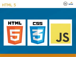 Camadas Web
Tableless é a forma de desenvolvimento de sites que não
utiliza tabelas para dispor o conteúdo na página.

Ela compreende que os códigos HTMLs devem ser usados para
o propósito que foram criados, sendo que tabelas foram 
criadas para exibir dados
Tableless 



Camadas Web
Exemplo:



Camadas Web
• Seletor: é o elemento HTML identificado por sua tag, classe, ID, etc., e para o qual a regra
será válida (por exemplo: p, h1, form, .minhaclasse, etc...);

• Propriedade: é o atributo do elemento HTML ao qual será aplicada a regra (por exemplo:
font, color, background, etc...)

• Valor: é a característica específica a ser assumida pela propriedade (por exemplo: letra tipo
arial, cor azul, fundo verde, etc...)
seletor { propriedade: valor; }



Camadas Web
O CSS foi uma revolução no design para web. 

- controle do layout de vários documentos a partir de uma simples folha de estilos;
- controle preciso do layout;
- aplicação de diferentes layouts para diferentes mídias (tela, impressora, celular, etc.);
- avançadas técnicas de desenvolvimento
- separa a estrutura do design
- agilidade e peformace
Camadas Web
CSS - Cascading Style Sheets
(folha de estilos em cascata)
Camadas Web
Algumas tags HTML:

• span
• header
• h1...h6
• table
• form
• footer
• article
• address
Camadas Web
Algumas tags HTML:

• html
• head
• body
• title
• a
• img
• p
• div
Camadas Web
HTML é semântica não é design
Camadas Web
Java Script: adiciona comportamento dinâmico na página 
para modificar a sua utlização
CSS: adiciona um estilo a página. Altera a forma como será 
exibido o conteúdo
HTML: apresenta o conteúdo e usa url para vincular 
arquivos externos como imagens, vídeos, páginas, etc
Java Script DINAMISMO
FORMA
CONTEÚDO
CSS
HTML
Camadas WebHTML 5
Desenvolvimento Web
David Arty
Camadas Web
Tableless é a forma de desenvolvimento de sites que não
utiliza tabelas para dispor o conteúdo na página.

Ela compreende que os códigos HTMLs devem ser usados para
o propósito que foram criados, sendo que tabelas foram 
criadas para exibir dados
Tableless 



Camadas Web
Exemplo:



Camadas Web
• Seletor: é o elemento HTML identificado por sua tag, classe, ID, etc., e para o qual a regra
será válida (por exemplo: p, h1, form, .minhaclasse, etc...);

• Propriedade: é o atributo do elemento HTML ao qual será aplicada a regra (por exemplo:
font, color, background, etc...)

• Valor: é a característica específica a ser assumida pela propriedade (por exemplo: letra tipo
arial, cor azul, fundo verde, etc...)
seletor { propriedade: valor; }



Camadas Web
O CSS foi uma revolução no design para web. 

- controle do layout de vários documentos a partir de uma simples folha de estilos;
- controle preciso do layout;
- aplicação de diferentes layouts para diferentes mídias (tela, impressora, celular, etc.);
- avançadas técnicas de desenvolvimento
- separa a estrutura do design
- agilidade e peformace
Camadas Web
CSS - Cascading Style Sheets
(folha de estilos em cascata)
Camadas Web
Algumas tags HTML:

• span
• header
• h1...h6
• table
• form
• footer
• article
• address
Camadas Web
Algumas tags HTML:

• html
• head
• body
• title
• a
• img
• p
• div
Camadas Web
HTML é semântica não é design
Camadas Web
Java Script: adiciona comportamento dinâmico na página 
para modificar a sua utlização
CSS: adiciona um estilo a página. Altera a forma como será 
exibido o conteúdo
HTML: apresenta o conteúdo e usa url para vincular 
arquivos externos como imagens, vídeos, páginas, etc
Java Script DINAMISMO
FORMA
CONTEÚDO
CSS
HTML
Camadas WebHTML 5
Desenvolvimento Web
David Arty
 