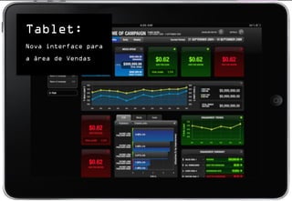 Tablet:
Nova interface para
a área de Vendas
 