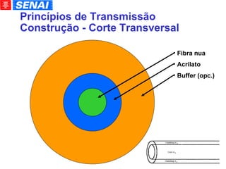 Princípios de Transmissão Construção - Corte Transversal Fibra nua Acrilato Buffer (opc.)‏ 