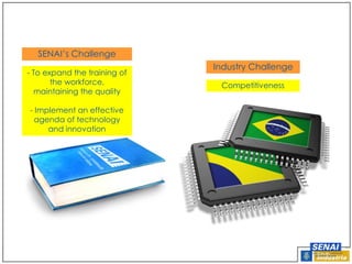 SENAI’s Challenge
- To expand the training of
the workforce,
maintaining the quality
- Implement an effective
agenda of technology
and innovation

Industry Challenge
Competitiveness

 
