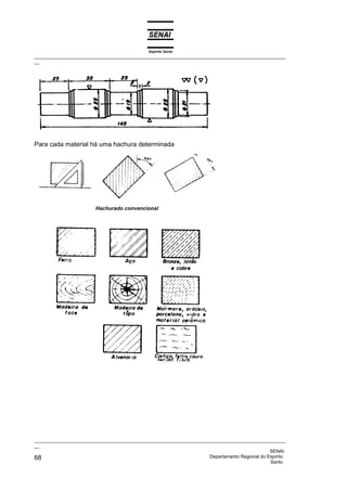 Espírito Santo
_________________________________________________________________________________________________
__




Para cada material há uma hachura determinada




                        Hachurado convencional




_________________________________________________________________________________________________
__
                                                                                              SENAI
68                                                                  Departamento Regional do Espírito
                                                                                              Santo
 