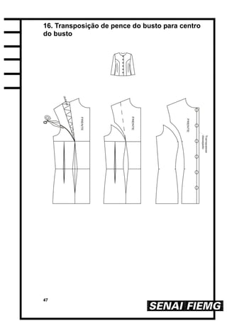 47
16. Transposição de pence do busto para centro
do busto
 