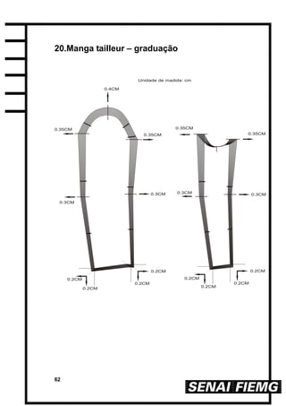 62
20.Manga tailleur – graduação
 