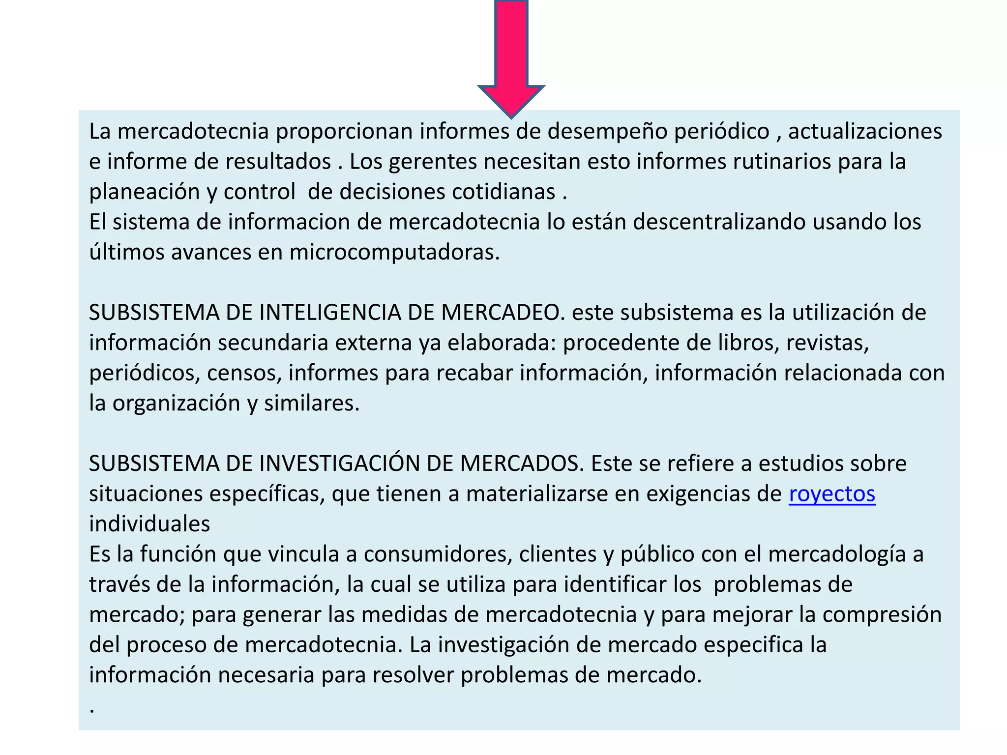 IMPORTANCIAS :-Permiten una orientación y coordinación adecuada de identificación de problemas y evaluación de los resultados .El éxito de mercado depende de unos factores como:-habilidad para procesos de cambio , la correcta utilización de recursos para adaptarse se la mejor manera al medio ambiente -la implementación de un sistema de mercado de gran utilidad para un ejecutivo de mercado de una empresa importante  altamente competitivo. Veamos por que: