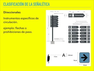 CLASIFICACIÓN DE LA SEÑALÉTICA
Direccionales
Instrumentos especíﬁcos de
circulación.
ejemplo: ﬂechas o
prohibiciones de paso.
 