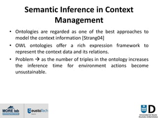 Semantic Inference in Context
             Management
• Ontologies are regarded as one of the best approaches to
  model t...