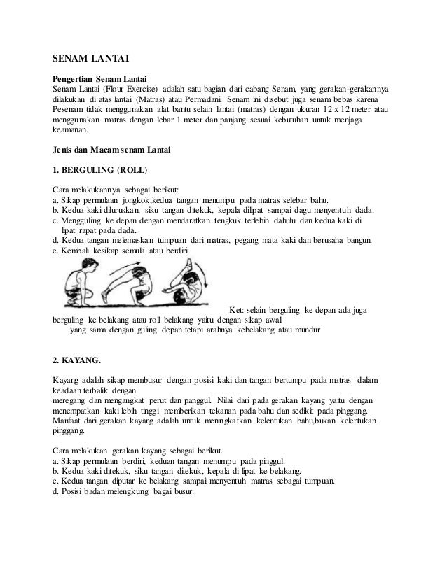 Pengertian senam lantai Pengertian senam lantai