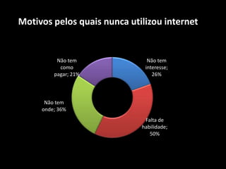 Motivos pelos quais nunca utilizou internet