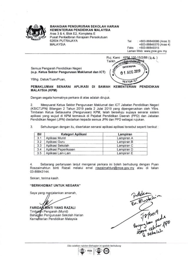 Senarai Aplikasi Di Bawah Kementerian Pendidikan Malaysia Kpm