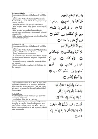 Senarai doa al-mathurat sughro - dengan terjemahan | PDF