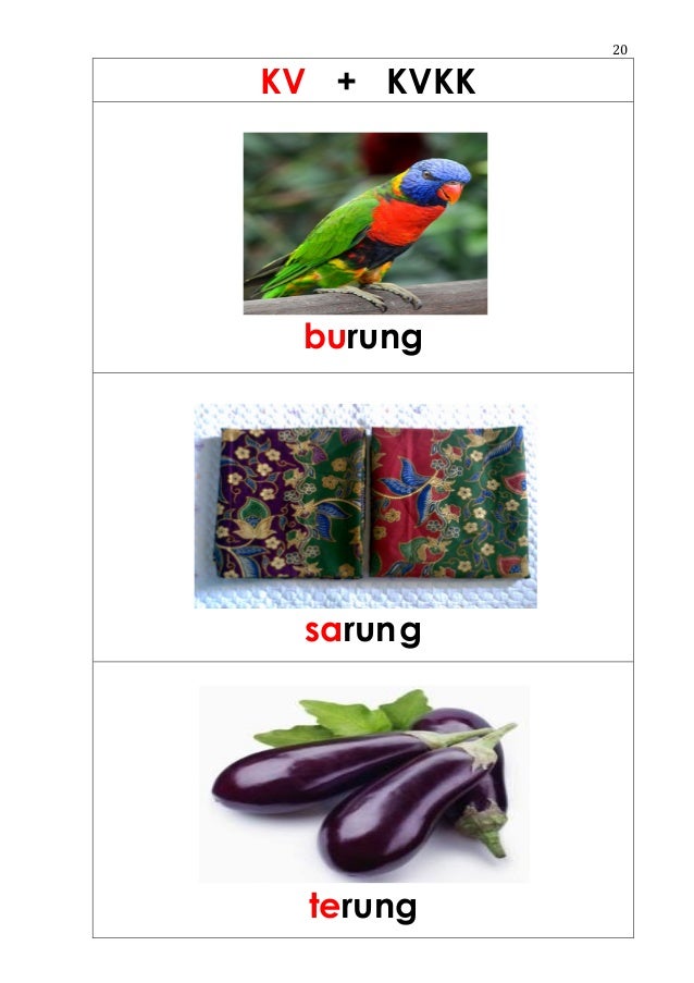 Senarai gabungan bunyi kata (pola suku kata)