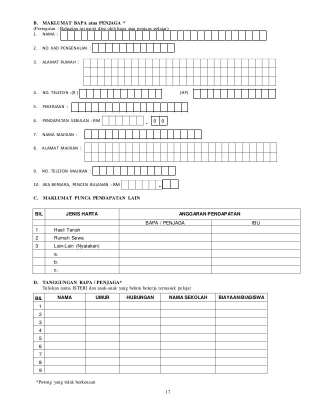 Senarai Semak Borang