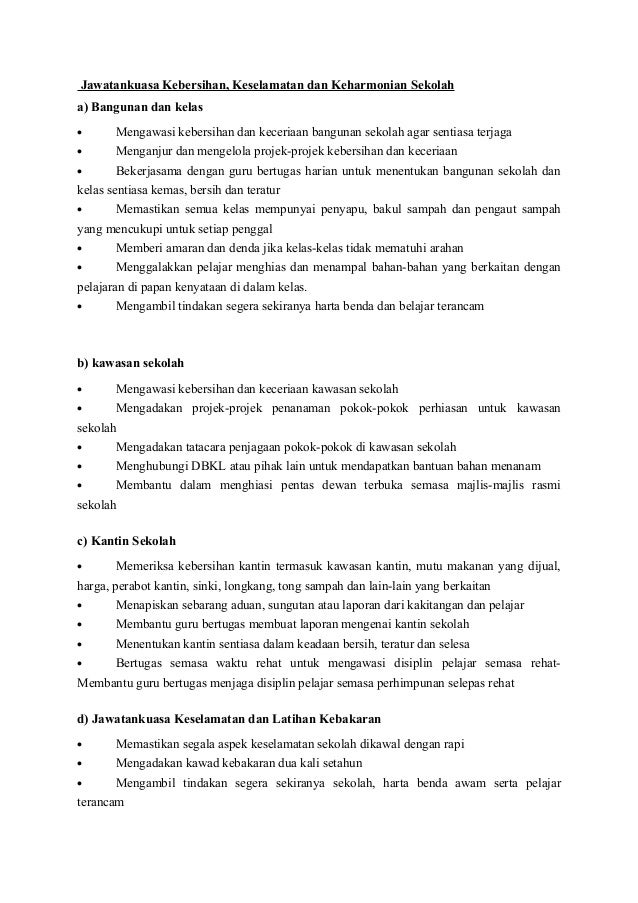 Senarai tugas ajk hem Senarai tugas ajk hem