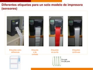 Etiquetas auto-
adhesivas
Etiqueta
s de
corbata
Etiquetas
en punta
Etiquetas
continuas
Diferentes etiquetas para un solo modelo de impresora
(sensores)
For pots
For jiffy pots
 