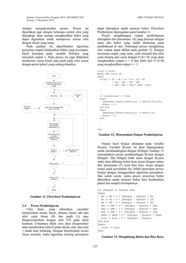 SEGMENTASI CITRA DENGAN VARIASI RGB DAN ALGORITMA PERCEPTRON | PDF