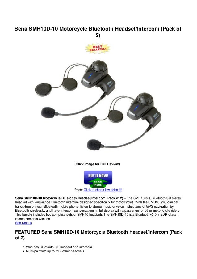 sena smh10 bluetooth headset