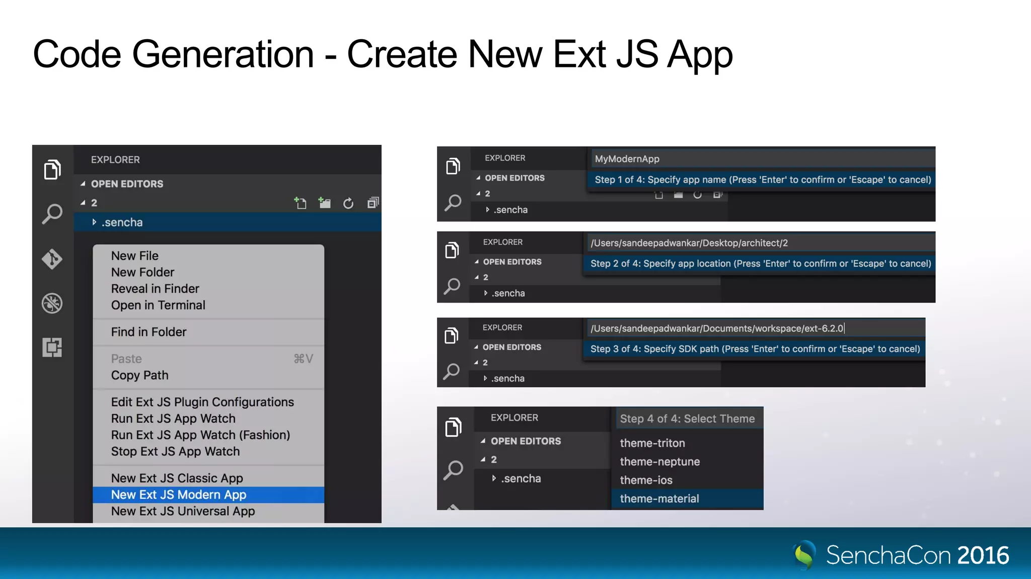 Code Generation - Create New Ext JS App
 