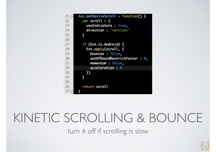 sencha touch scrolling avoid bounce sencha touch scrolling avoid bounce