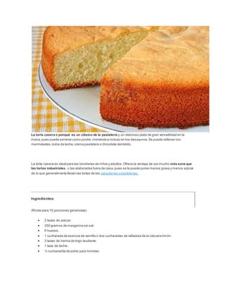 Sencilla receta de torta de naranja | PDF
