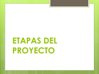 ETAPAS DEL
PROYECTO
 