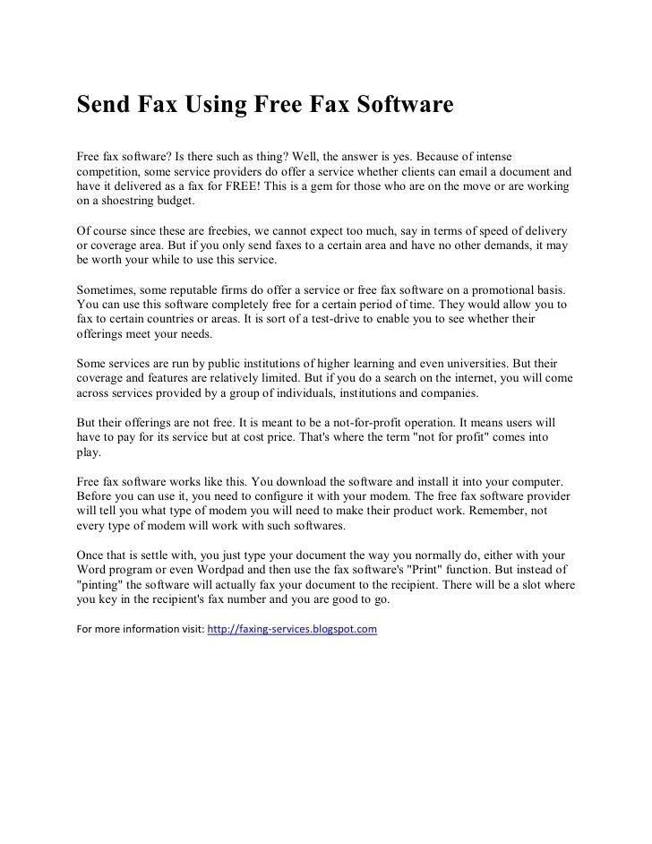 send fax using free fax software