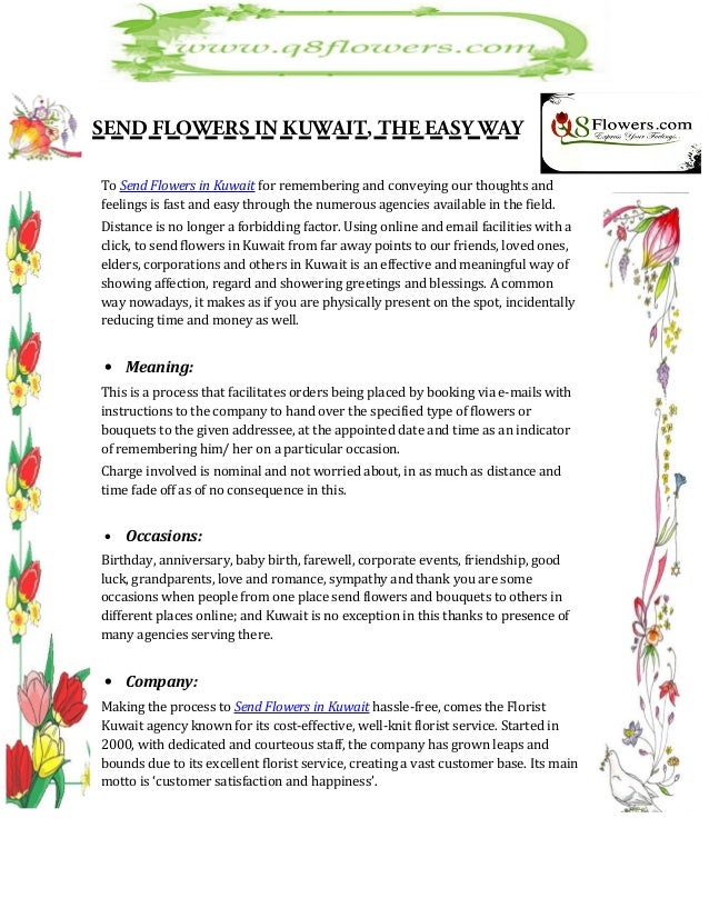 Send Flowers In Kuwait, The Easy Way