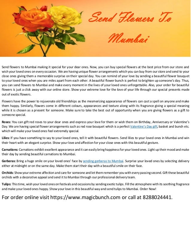 Send Flowers To Mumbai