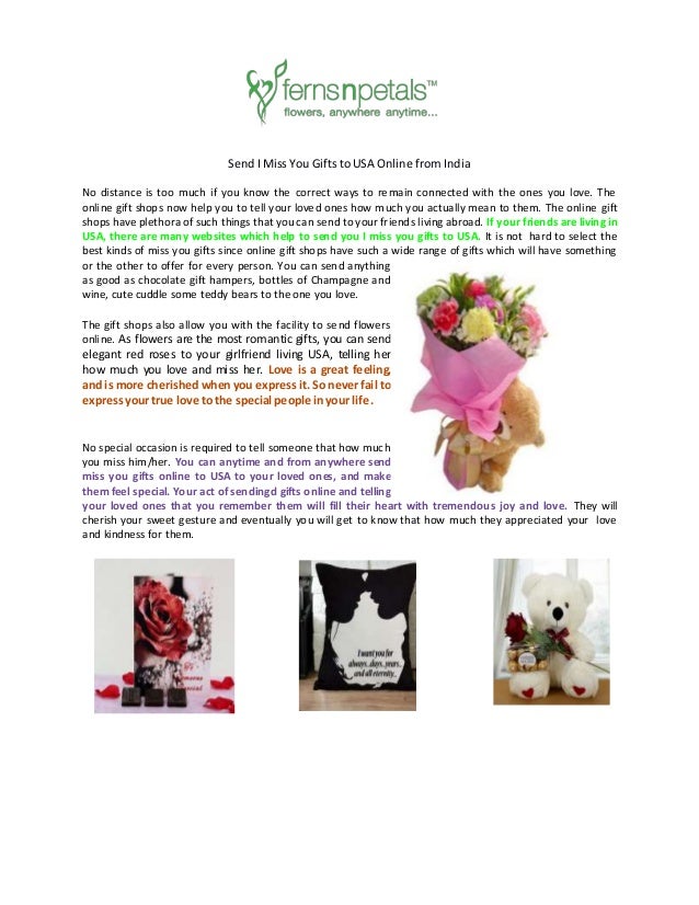 Send I Miss You Gifts To Usa Online Send I Miss You Gifts To Usa Online
