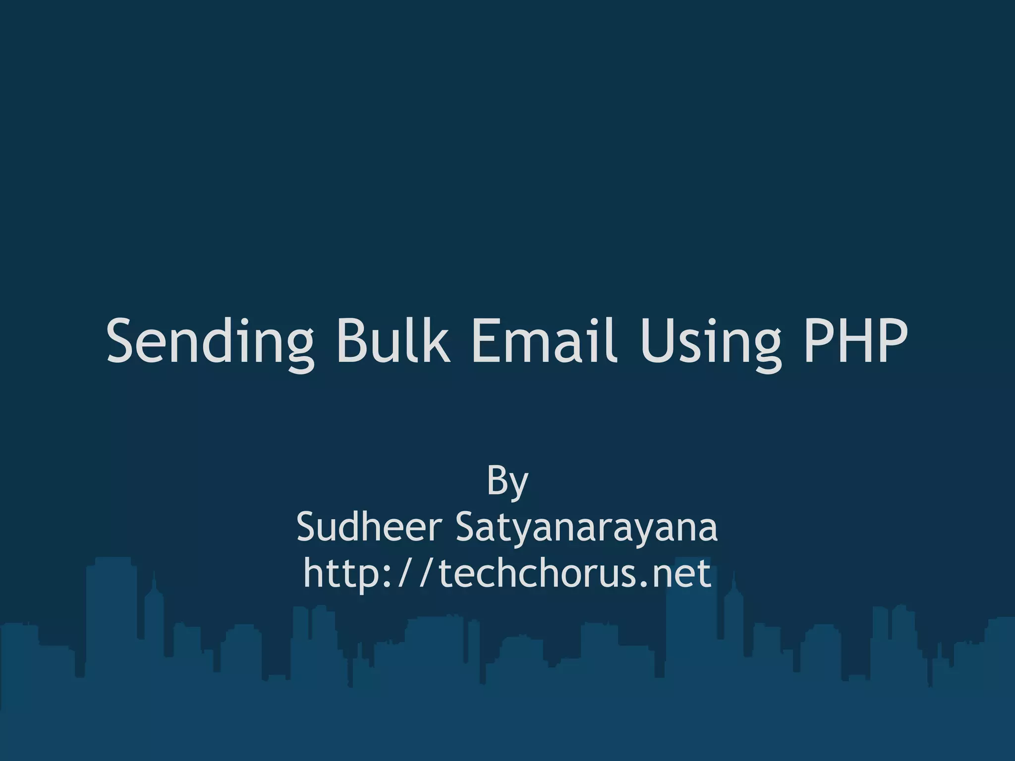 How To Build A Bulk Email Sending Application In PHP | ODP | Email ...