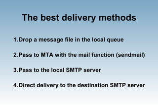 Sending E-mail that reaches the destination using PHP
