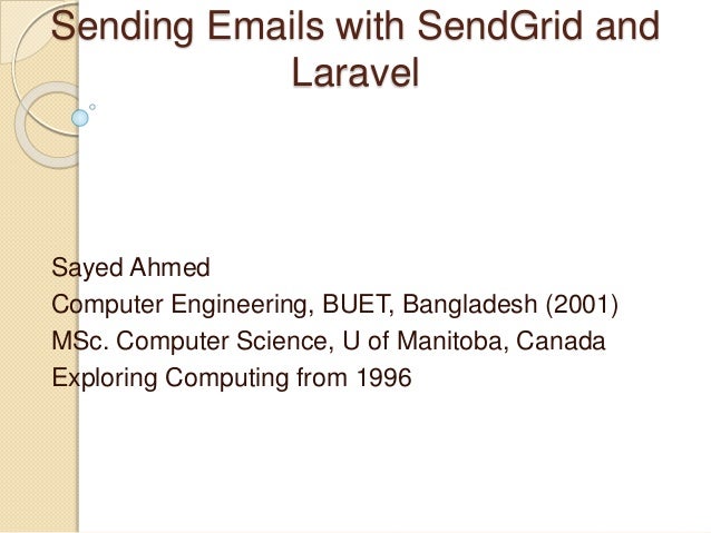 Sending email with send grid and laravel