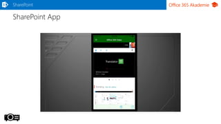 Office 365 Akademie
SharePoint App
SharePoint
 