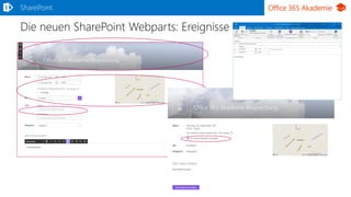Office 365 Akademie
Die neuen SharePoint Webparts: Ereignisse
SharePoint
 