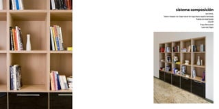 sistema composición
                                                         MATERIAL
Tablero chapado con chapa natural de nogal blanco español barnizada
                                            Puertas de cristal lacado
                                                             COLOR
                                                 Chapa Blanqueada
                                                   Laca color Negro
 